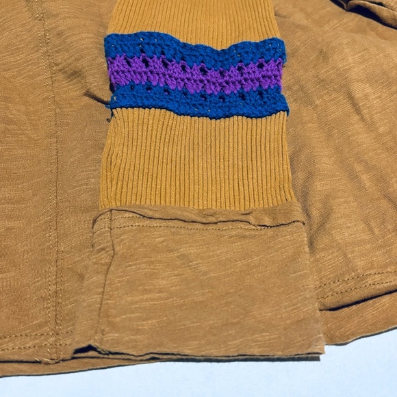 Natural Life Women LongSleeve Cotton Boho T-Shirt Crochet XL Bohemian NWT Hippie - Picture 3 of 11